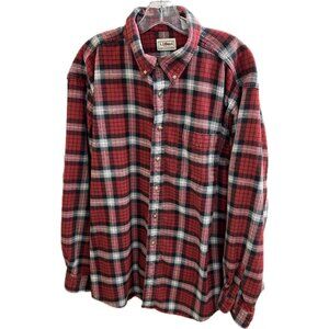 Vintage LL Bean Button Down Pocket Flannel Shirt Mens XL Plaid Purple OMT30
